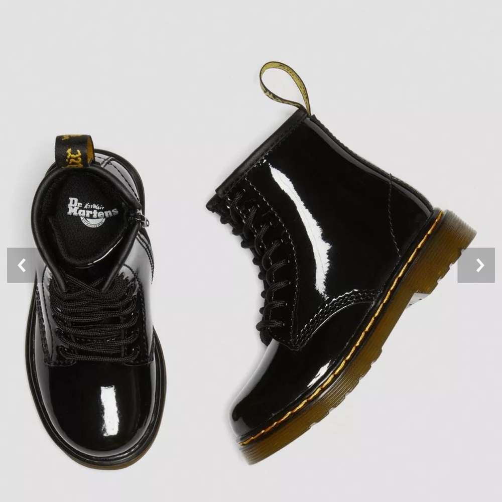 Dr. Martens TODDLER 1460 PATENT LEATHER LACE UP BOOTS - Picture 6 of 11
